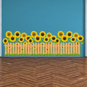 Blumen-Sonnenblumen-Aufkleber, Kicking Line, PVC-Aufkleber, Wohnzimmer, Schlafzimmer, Ecklinie, dekorativer Wandaufkleber 1224068