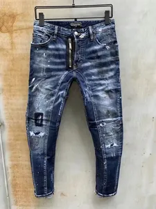 DSQ PHANTOM TURTLE Herren-Jeans, klassische Mode, Herren-Jeans, Hip-Hop, Rock, Moto, Herren, lässiges Design, zerrissene Jeans, Distressed Skinny Denim, Biker-Jeans, 12667