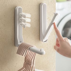 Plastic Clothes Hanger Organizer Stacker Space Saver Clothes Rack Storage Wall Mount Adhesive Installation KDJK2303