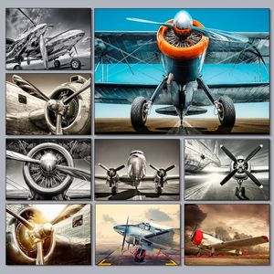 Airplane Tin Plakaty ścienne Art Aircraft Drukuj Turbine Metal Malowanie sztuka dla nordyckiego salonu biuro estetyczne pokój domowy Dom metalowy znak cyny Rozmiar 30x20 cm W02