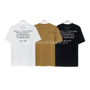 Lyxig T-shirt för män Fram och bak Bokstavslogotryck Kortärmad sommar andas T-shirt Casual Topp Svart Vit Kaki Asiatisk storlek S-3XL