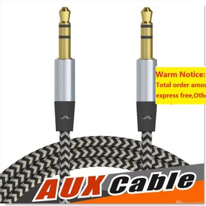 Автомобильный аудио -Aux Extentiance Cable Nylon Braided 3ft 1M Wired Вспомогательный стерео -гнездо 3,5 мм мужской свинцовый