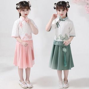 Ethnische Kleidung Mädchen Antikes Cheongsam-Kleid im chinesischen Stil Super Fairy Ancient Hanfu Baby Tang-Anzug Kinder Qipao Kleine Mädchen Abschlussfeier