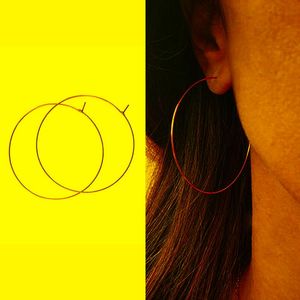 Hoop Earrings & Huggie Trendy Gold Silver Color Thin Metal Circle For Women Geometric 35 40 50 Round Party Jewelry Gift 2023Hoop