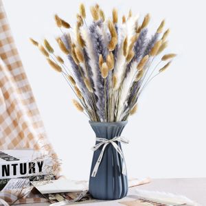 Decorative Flowers Wreaths 90Pcs Dried Pampas Grass Decor Flowers Bouquet Pompass Grass Branches Pompous Grass for Flower Arrangements Wedding Home Decor 230313