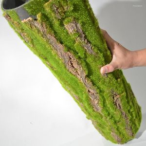 Dekoratif çiçek simülasyonu kurutulmuş çam ağacı kabuğu yapay yosun sahte asma bitki kapalı su sütun kapağı şal diy yeşil duvar dekorasyon
