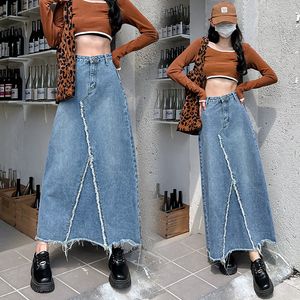 Gonne ilarans harajuku moda coreana elegante femminile femminile donna galza di moda jean retrò kawaii y2k abiti long denim abbigliamento 230313