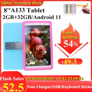 Vendas mais recentes de 8 polegadas 2 GB de RAM 32 GB ROM Google Android 11 tablet PC A133 64 bits quad-core tipo C Dual Câmera Wi-Fi