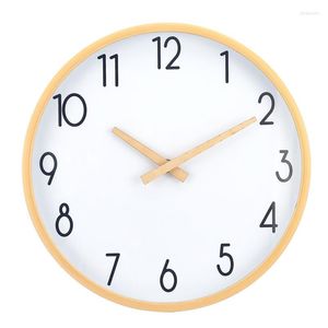 Orologi da parete Cornice color legno Materiale plastico Arredamento moderno alla moda Orologio rotondo Cucina Soggiorno Ufficio El Timer sospeso Muto