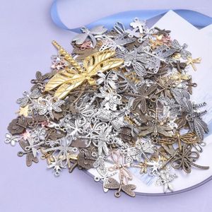 Charms 20pcs/lot Dragonfly Series Mixed Antique Bronze Golden/Silver Color Pendants DIY Craft Necklace Earrings Jewelry Finding