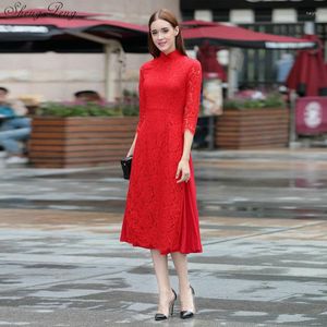 Etniska klädspetsar vietnamesiska ao dai traditionella qipao långa kinesiska cheongsam klänningar robe chinoise modern v2945