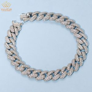 Charm Bracelets WUIHA Hip Hop Rock Solid 925 Sterling Silver Created Diamonds Cuba for Men Women Fine Jewelry Drop 230313
