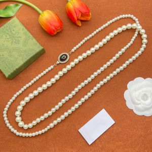 Luxury Fashion Pearl Tennis Necklace Designer Jewelry Wedding Double G Letters Pendants Necklaces Women Jewelry No Box