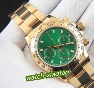 6 estilos de relógio masculino 116508 40 mm mostrador verde relógio de pulso pulseira de aço inoxidável sem cronógrafo 2813 safira luminoso esportes automáticos relógios masculinos