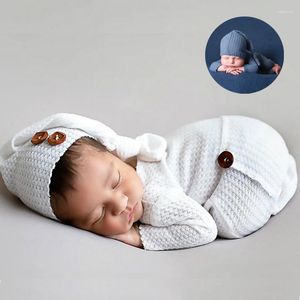 Hattar födda pografiska kläder spädbarn tillbehör baby flicka pojke söt hatt props kläder