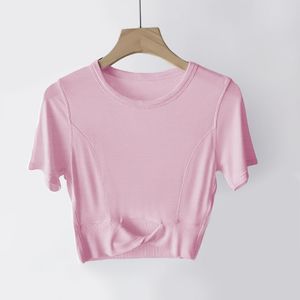 LL Women Yoga Cropped Women's Modal T-shirt Krótki modalny oddychający krótki rękaw