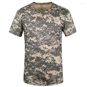 Camisetas masculinas 2023 Camuflagem rápida seca Camisa tática Men T-shirt verão Manga curta masculina fora Combate militar S-3xl