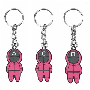 Keychains Film och tv -omgivningar Rostfritt stål Keychain Soldier Triangle Series Creative Charms Figurin Key Ring Car