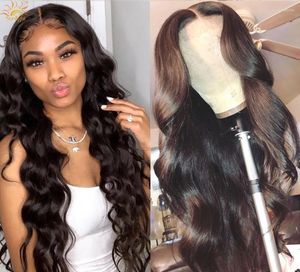 Brazilian Body Wave Wig Transparent Lace 13x1 T Part Human Hair Wigs 150% Perruque Remy Natural Color For Black Women
