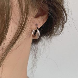 Hoop Earrings DEAR-LIFE Sterling Silver French Vintage Geometric Twist Pattern Temperament Fashion Accessories
