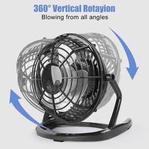 Electric Fans USB Silent Desk Cooler for Laptop Notebook Summer Cooling 4 Blades Rotatable Mini Black/white/blue