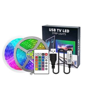 5050 RGB LED Strip 16.4ft 30Leds/M 150 LEDs Color Changing Lights Non-Waterproof Flexible Rope Lighting Decorations crestech168