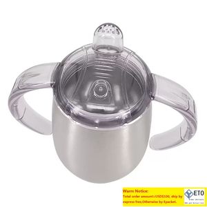 10 oz Sippy Bardak İçme Suyu Şişesi Yalıtımlı Paslanmaz Çelik Kupa Tumbler Kulplarla Süt Şişesi Yenidoğan Besleme Şişesi