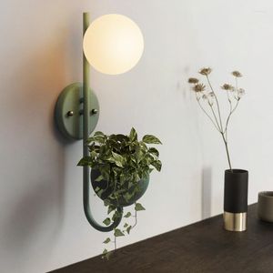 Wall Lamp Minimalist Living Room Terazzo No Wire Bedroom Hallway Modern El Design Lights Nordic Lamparas Indoor Lighting