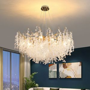 Lustres de luxo modernos iluminando lâmpada pendurada de vidro de vidro para decoração de decoração para casa para sala de estar mesa de jantar quarto g9