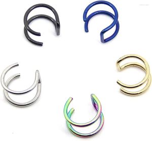 Backs Earrings Piercing 5PCS Women Girls Men 16G Stainless Steel Non-piercing Fake Lip Nose Ring Clip-on Cartilage Septum Earring Hoop