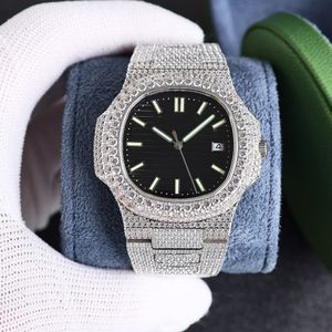 Full Diamond Mens Watch Automatyczne mechaniczne mechaniczne zegarki Business Wristwatch Sapphire Waterproof 50m Super Luminous 40 mm Montre de Luxe