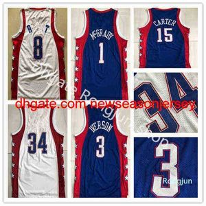 Stitched 2004 All Tracy Star 1 McGrady Vince 15 Carter Mitchell & Ness Hardwoods Allen 3 Iverson Basketball Jerseys