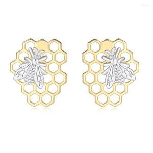 Stud Earrings Double Fair Aesthetic Earring For Women Creative Design Bee Honeycomb Piercing Earing Jewellry Christmas Gift Jewelry E212