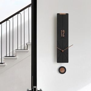 Wall Clocks 55.5cm Nordic Large Clock Modern Design Home Decor Wooden Living Room Decoration Walnut Pointer Light Luxury Art