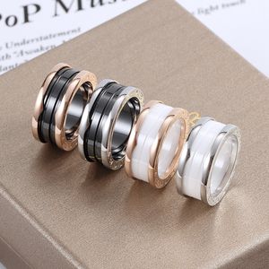 Дизайнеры роскоши звонят керамические кольца для женщин, мужчины, широкая версия розовое золото и серебряное покрытие для обручания