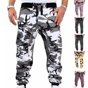 Calça masculina masculina joggers camuflagem calça de moletom casual calças de camuflagem