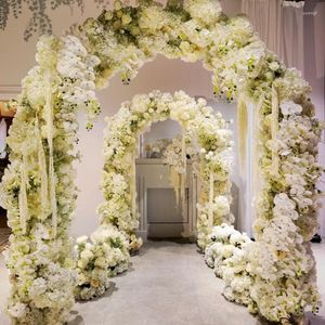 Party Decoration Wedding Arch Shiny Gold Large Flower Arrangement Rack Outdoor Lawn Baptism Birthday Ornaments Display Stand