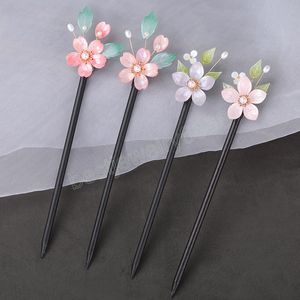 Vintage Blume Form Haarnadel Clips Handgemachte Holz Haar Gabel Sticks Retro Chinesische Hanfu Kleid Kopfschmuck Kopfschmuck Haar Schmuck