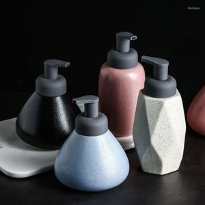 Badtillbehör Set Simple Style Ceramic Shower Gel Bottled Liquid Press Bottle Hand Sanitizer Soap Dispenser Badrumstillbehör WC