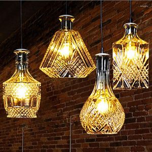 Avizeler Nordic Loft Vintage Oyma Çiçek Şişesi Cam Led Avize Bar Restoran Aydınlatma Basit Koridor Kişilik