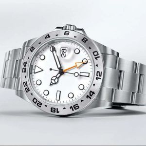 2 färgval bästa 42mm rörelse armbandsur med Asien 2813 Modifierad Explorer White Dial Black II Mänklockor