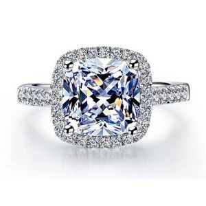 Klusterringar enkla kvinnors kristall 925 sterling silver ring bröllopsengagemang smycken utsökt från swarovskis anilos gif260p