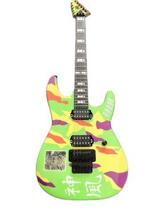 Custom Shop George Lynch Kamikaze III Electric Guitar Cream Camouflage Floyd Rose Tremolo, Black Hardware