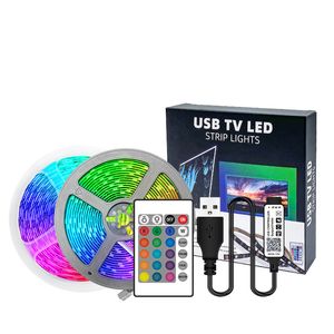 TV LED Light Pasek 16,4 stóp LED LED LIDY FO Z BLUETOOTH App Control Sync Sync Muzyka USB Zasilanie 5050 RGB Oświetlenie odchylenia do monitorowania Pokój Crestech168