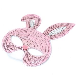 Party Masks 6 Pieces Easter Sequin Bunny Masks Apparel Accessories Costume Cosplay Props Birthday Present 230313