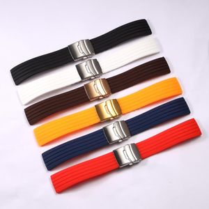Watch Bands Silicone Rubber Strap Bracelet For Women Men 18mm 20mm 22mm 24mm Sport Casual Replacement Watchband Stripe Texture Steel