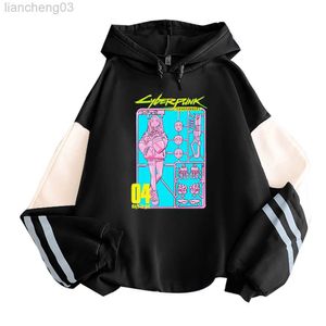 Men's Hoodies Sweatshirts Cartoon CYBERPUNK EDGERUNNERS Rebecca Hoodie Y2k Anime Men Women Kawaii Pullover Winter Warm Crewneck Man Sweatshirt Clothes W0313