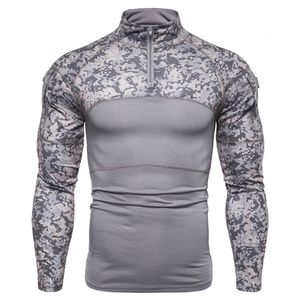 Men's T-Shirts Men's Tactical Camouflage Athletic T-shirts Long Sleeve Men Tactical Military Clothing Combat Shirt Assault Army Costume 230313