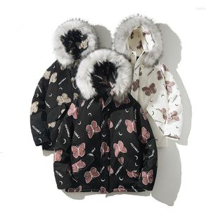 Männer Unten Extfination Grafik Gedruckt Paar Parkas Frauen Verdicken Zipper Mit Kapuze Mäntel 2023 Winter Mann Mode Casual Kleidung