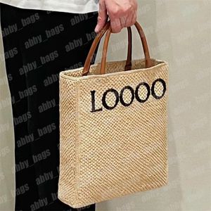 Мужские соломенные сумки Totes Дизайнерская женская сумка Raffia Crochet Tote Bags 2 Size Summer Beach Shopping Bag Lo Basket Bucket Bag Sac